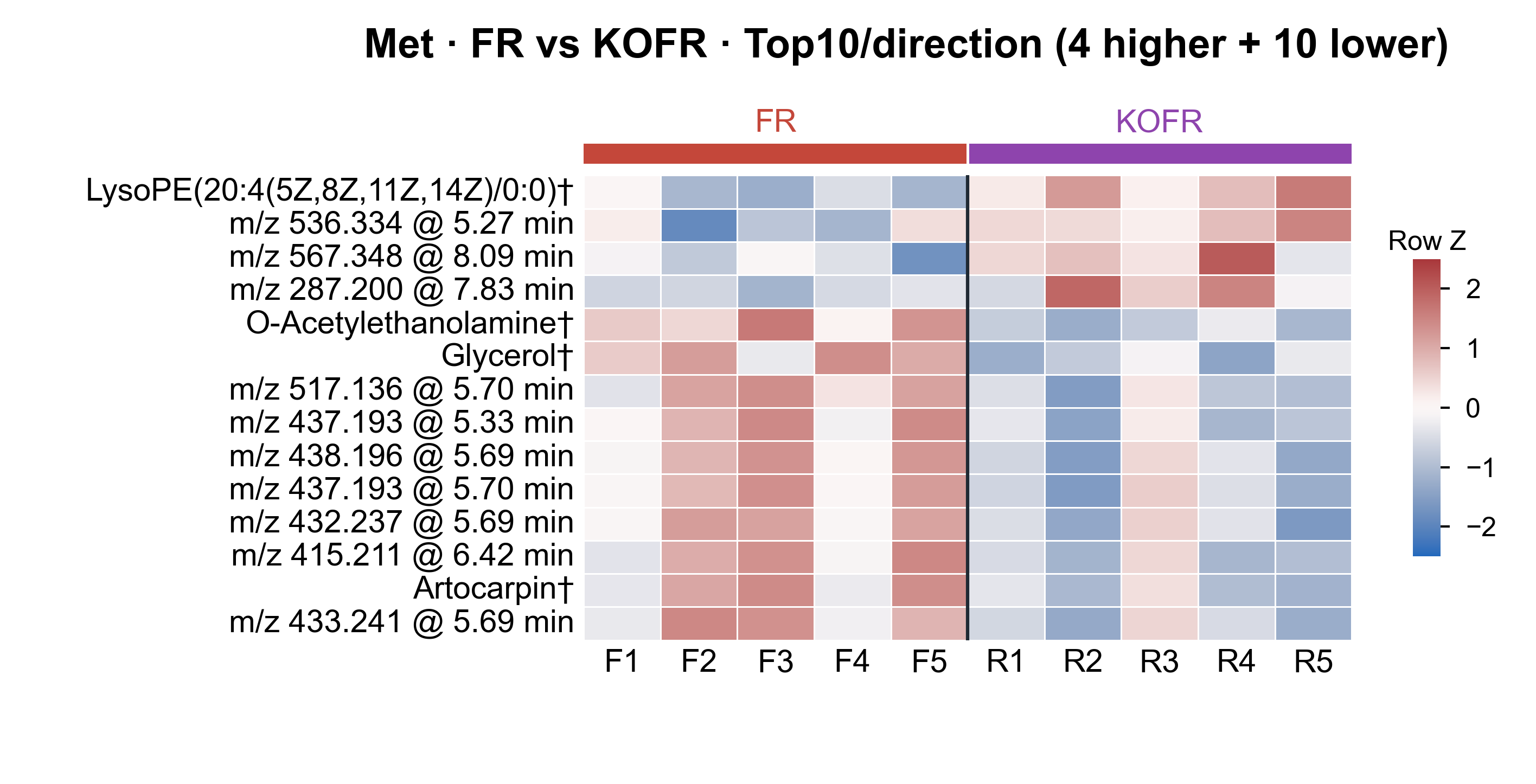 Heatmap Top10 per direction